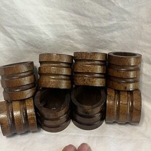 Wooden Napkin Rings Set‎ of 8